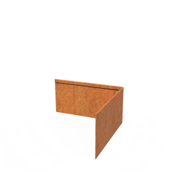 Corten Steel Corner Flattened Inside Top Edge (300 x 300 x 150 x 2mm)