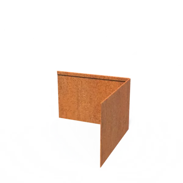 Corten Steel Corner Flattened Inside Top Edge (300 x 300 x 200 x 2mm)