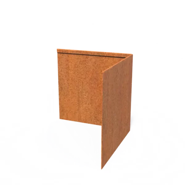 Corten Steel Corner Flattened Inside Top Edge (300 x 300 x 290 x 2mm)