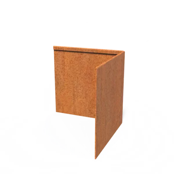 Corten Steel Corner Flattened Inside Top Edge (300 x 300 x 290 x 3mm)