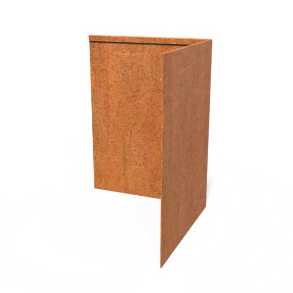 Corten Steel Corner Flattened Inside Top Edge (300 x 300 x 390 x 2mm)