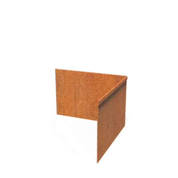 Corten Steel Corner Flattened Outside Top Edge (300 x 300 x 200 x 2mm)