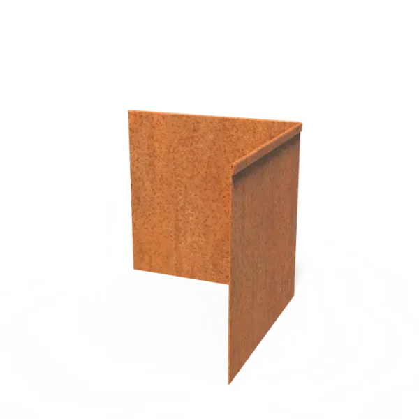 Corten Steel Corner Flattened Outside Top Edge (300 x 300 x 290 x 2mm)