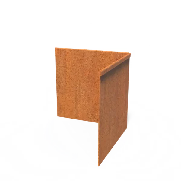 Corten Steel Corner Flattened Outside Top Edge (300 x 300 x 290 x 3mm)
