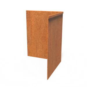 Corten Steel Corner Flattened Outside Top Edge (300 x 300 x 390 x 3mm)