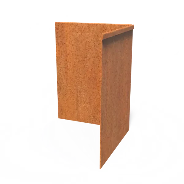 Corten Steel Corner Flattened Outside Top Edge (300 x 300 x 390 x 3mm)