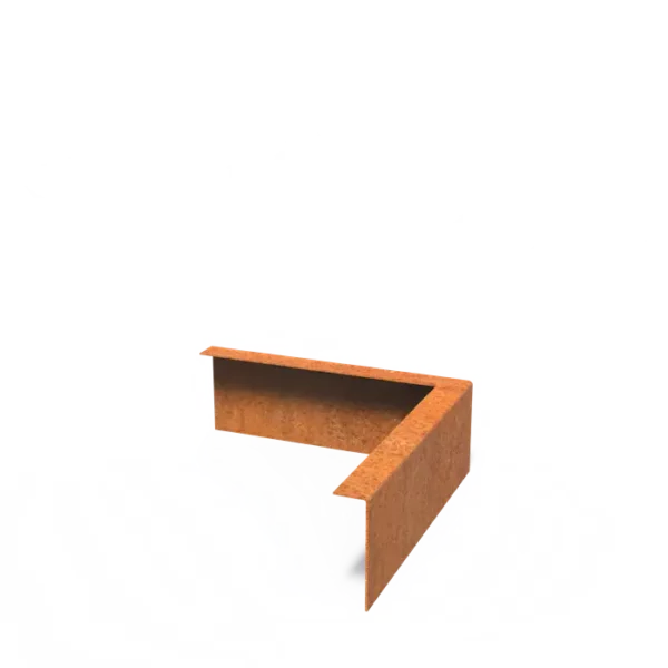 Corten Steel Inside Corner Set Top Edge (300 x 300 x 100 x 2mm)