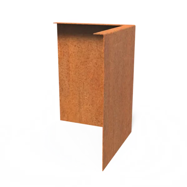 Corten Steel Inside Corner Set Top Edge (300 x 300 x 390 x 3mm)