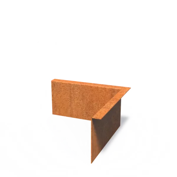 Corten Steel Outside Corner Set Top Edge (300 x 300 x 150 x 2mm)