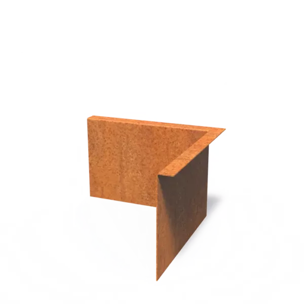 Corten Steel Outside Corner Set Top Edge (300 x 300 x 200 x 3mm)