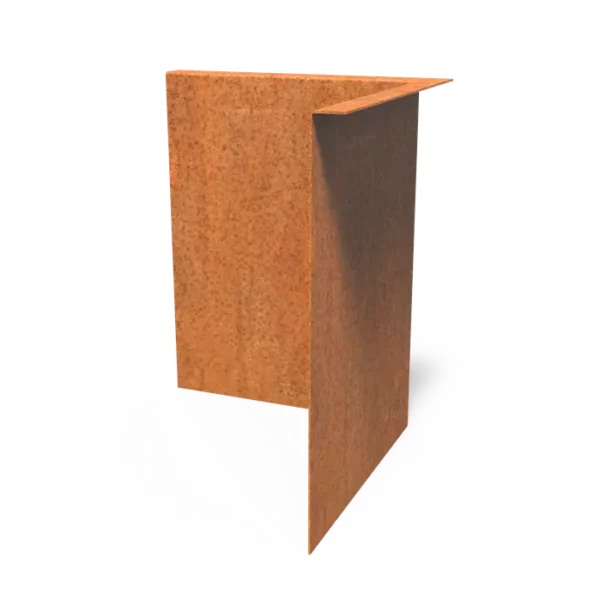 Corten Steel Outside Corner Set Top Edge (300 x 300 x 390 x 2mm)