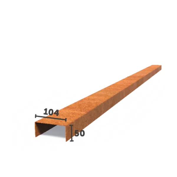Corten Steel U-Profile Straight Edge (2300 x 2 x 50 x 104 x 50mm)