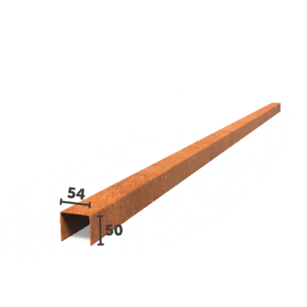 Corten Steel U-Profile Straight Edge (2300 x 2 x 50 x 54 x 50mm)